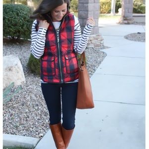 J Crew Buffalo Plaid Vest